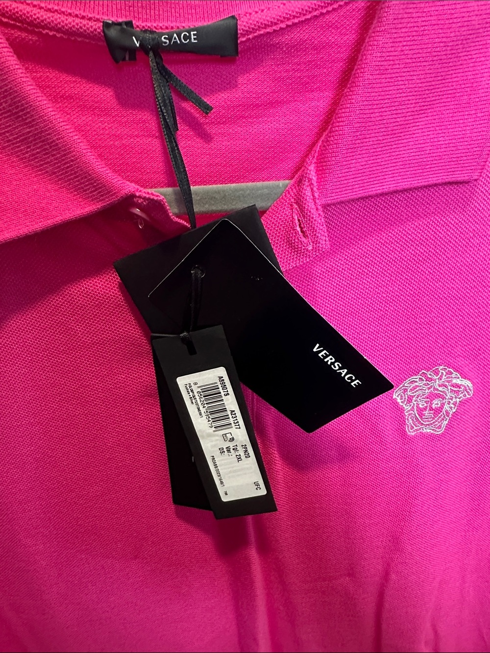 Versace Hot Pink Medusa Polo Shirt (002) - Picture 2 of 3